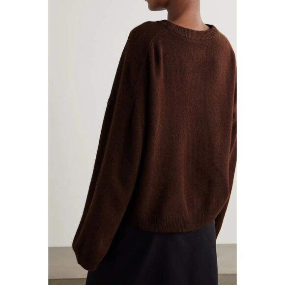 LouLou Studio Du saison Ropo Oversized Yak And Wool Brown Espresso Sweater Med - Picture 4 of 9